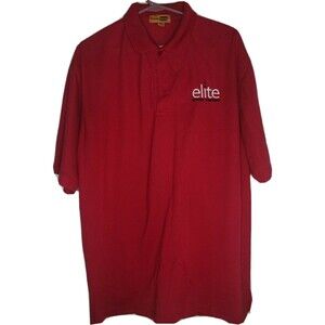 Red Elite Service Companies Men's XL Polo Cotton Short Sleeve Cornerstone Shirt
